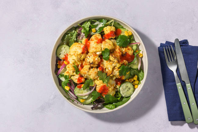 Cheesy Fiesta Crushed Cauliflower Salad