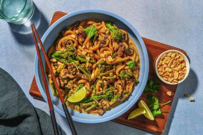 Golden Coconut & Mushroom Udon Noodle Curry
