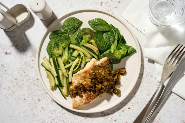 Seared Barramundi & Herby Caper Topping