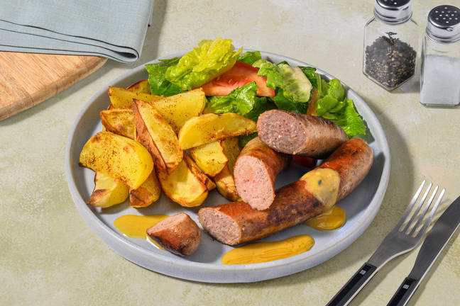 Lemon-Herb Chicken Sausages & Wedges 