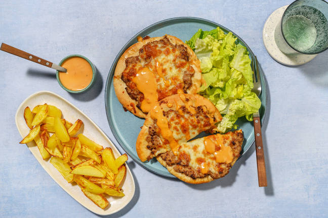 Cheesy Pork Cheeseburger Flatbreads
