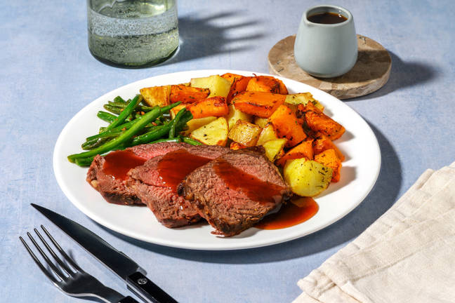 British Roast Beef Brisket & Garlic Greens