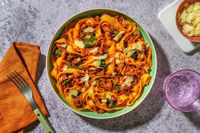 Saucy Beef Brisket Ragu Fettuccine