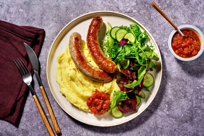 Herbed Pork Sausages & Cheddar Mash