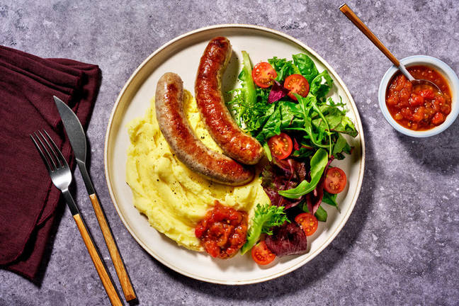Herbed Pork Sausages & Cheddar Mash