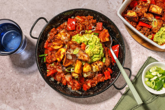 Mexican-Style Cheesy Beef & Potato Hash