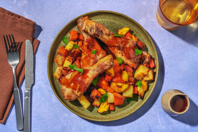 Smokey Chicken Drumsticks & Rainbow Veg