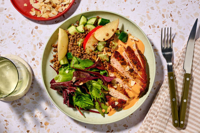 Paprika Pork Steak & Sweet Lentil Salad