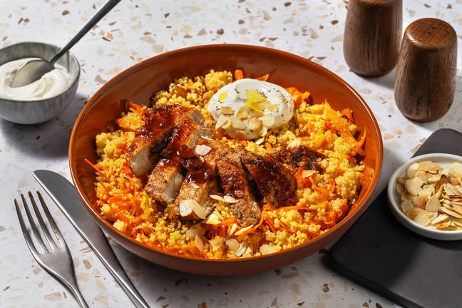 Sticky Apricot-Glazed Pork & Carrot Couscous