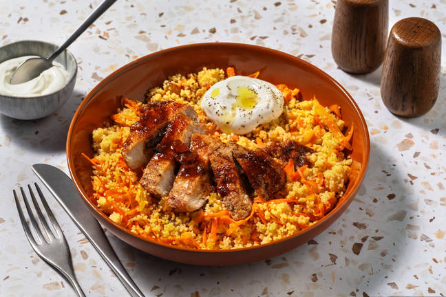 Sticky Apricot-Glazed Pork & Carrot Couscous