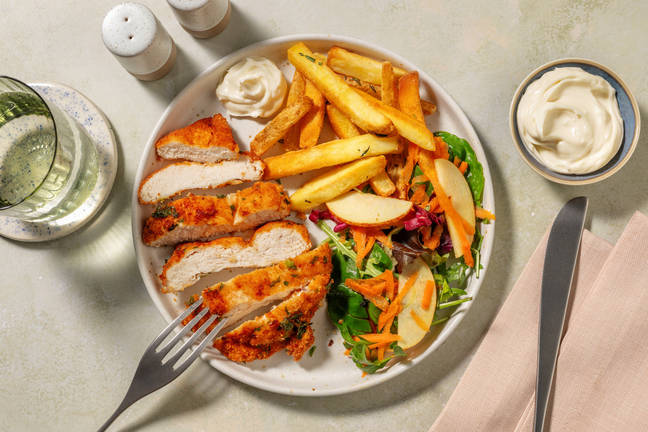 Herby Crumbed Chicken & Thyme Fries