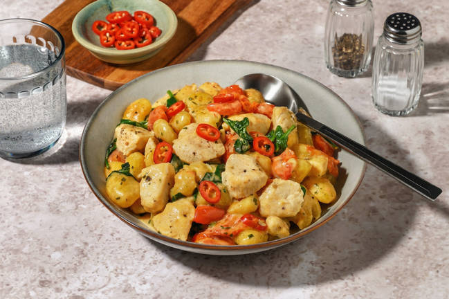 One-Pan Creamy Chicken & Spinach Gnocchi