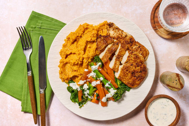 Golden Chicken & Garlic Kūmara Mash