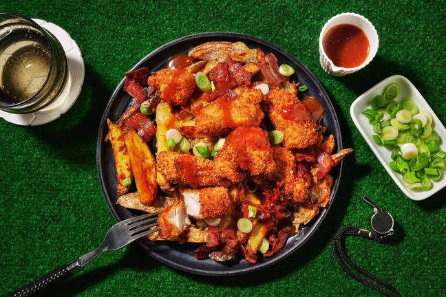 Popcorn Chicken & Bacon Poutine Fries 