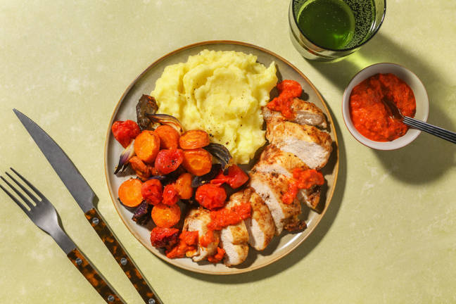 Oven-Baked Chicken & Rainbow Veg Toss