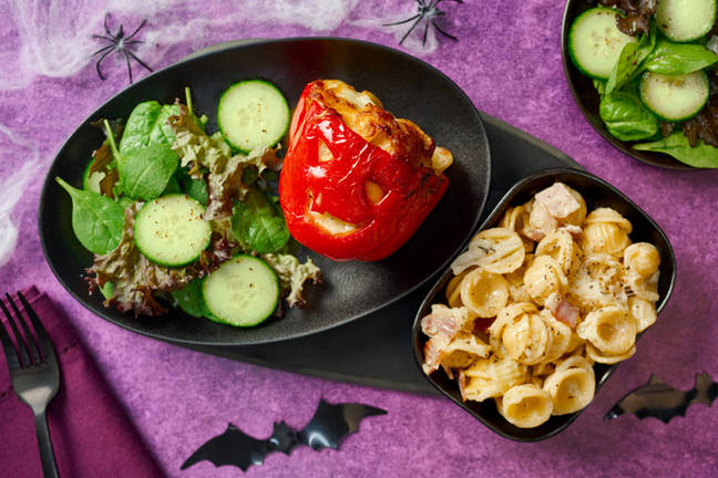 Cheesy Bacon Capsicum Mac-o’-Lanterns