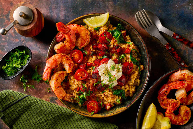 Date-Night Garlic Prawns & Chorizo Risotto