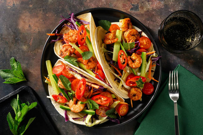 Mumbai Prawn & Cherry Tomato Slaw Tacos