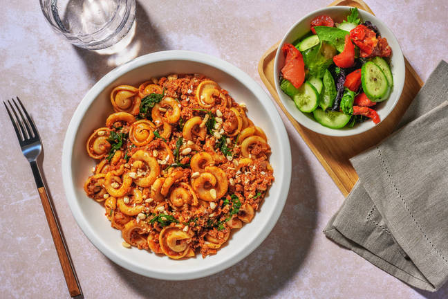 Plant-Based ‘Beef’ & Spinach Orecchiette