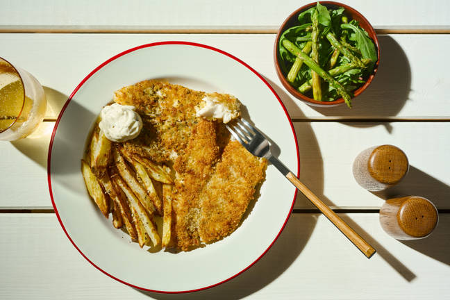 Garlic-Herb Crumbed Fish & Chips