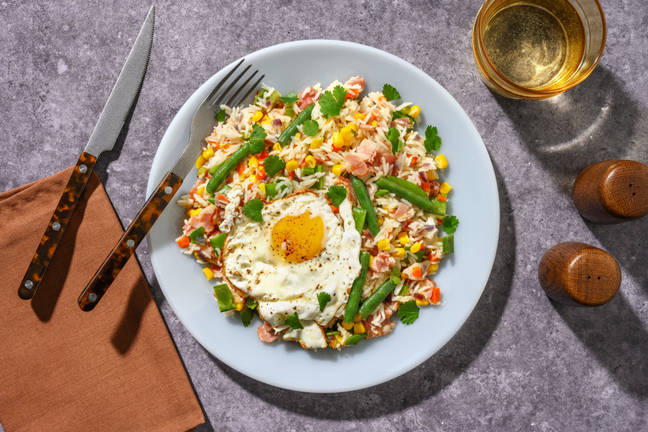 Quick Bacon & Green Bean Fried Rice