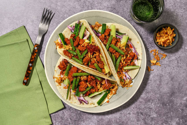 Quick Hoisin Pork & Green Bean Tacos