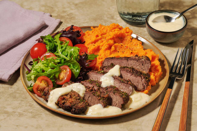 Seared Beef Rump & Parmesan Sauce