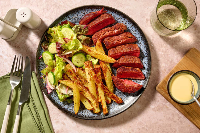 Pub-Style Beef Rump & Sweet Potato Fries 