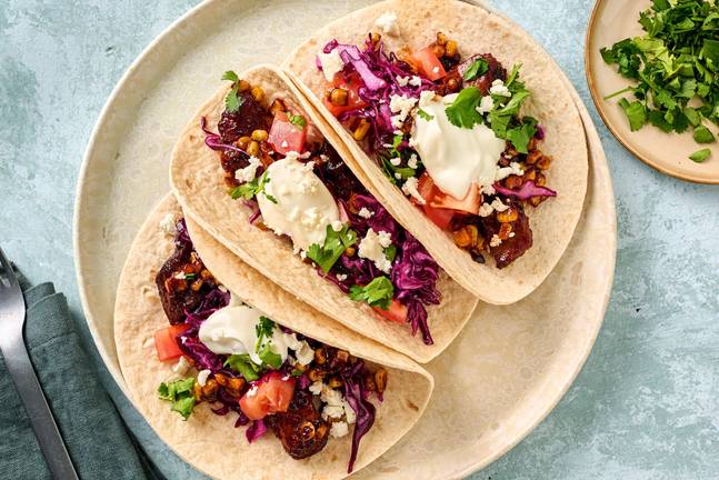Smoky Chili-Cumin Pulled Mushroom Tacos