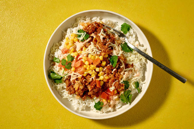Quick Smokey Beef & Pork Rice Bowl