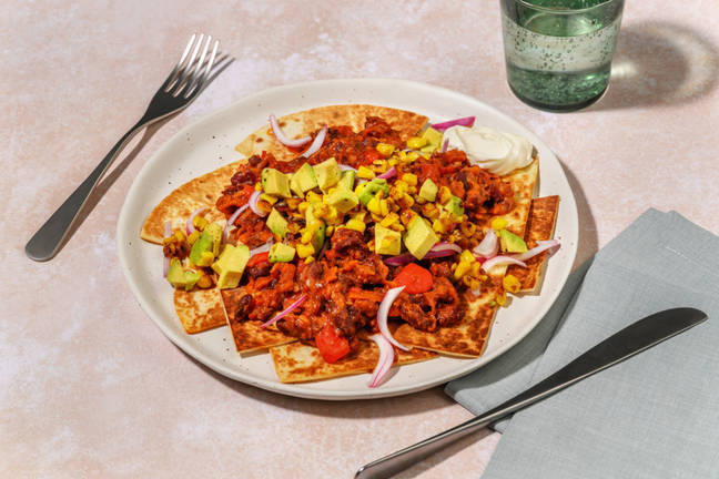 Mexican Kidney Bean & Veggie Nachos