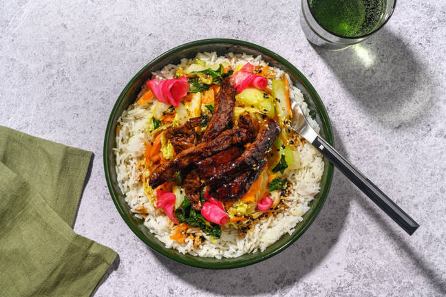 No Chop Teriyaki Beef Donburi Bowl