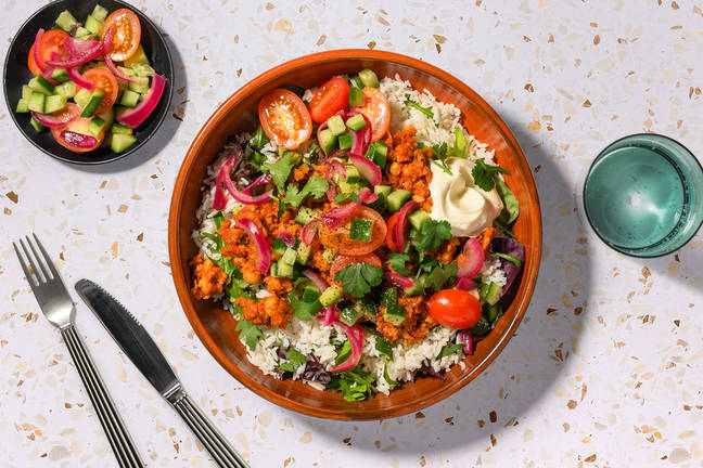 Mexican Smashed Chickpeas & Garlic Rice