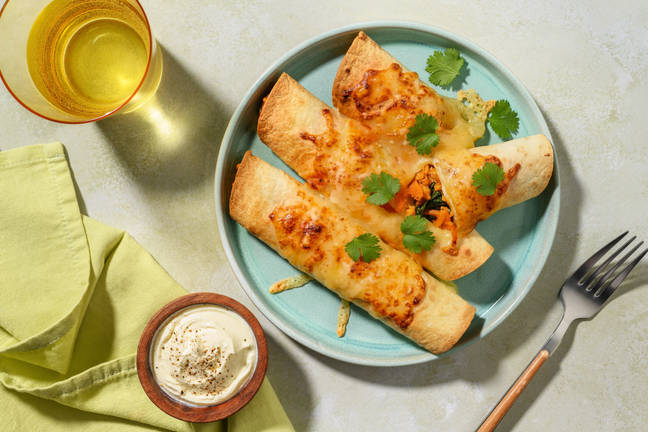 Mexican Smashed Chickpea Enchiladas