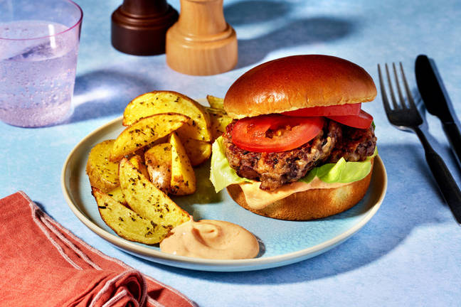 All-American Bean & Cheddar Burger