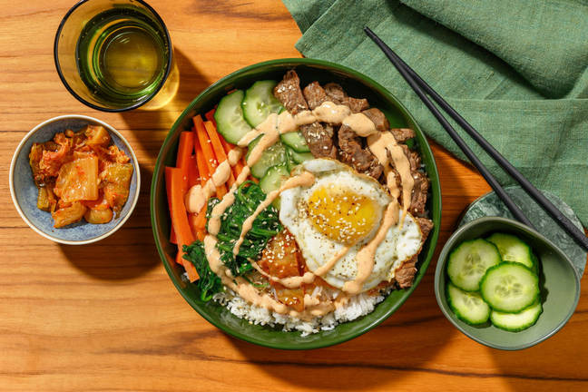 Quick Korean Beef & Kimchi Rice Bowl