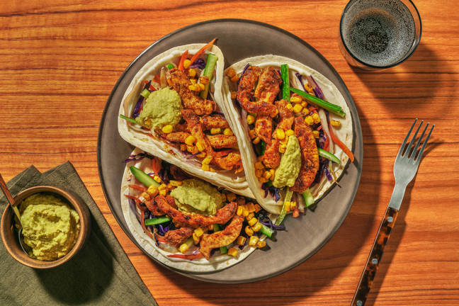 Shortcut Tex-Mex Pork & Mashed Avo Tacos