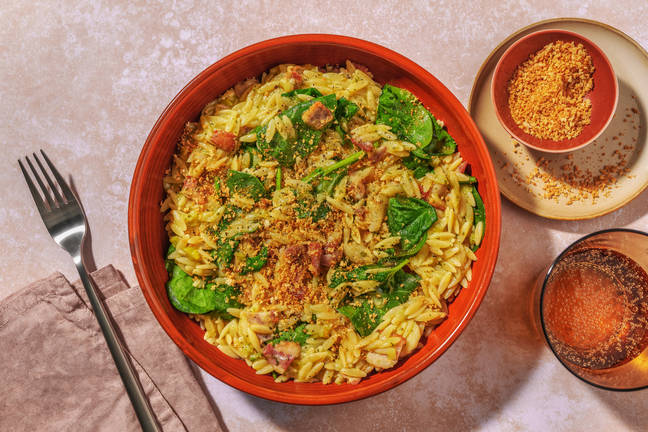 Cheesy Bacon & Leek Pesto Risoni