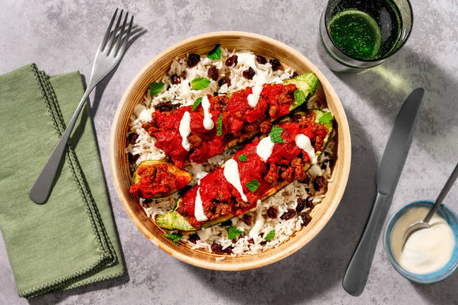 Baked Lebanese Beef Stuffed Zucchini