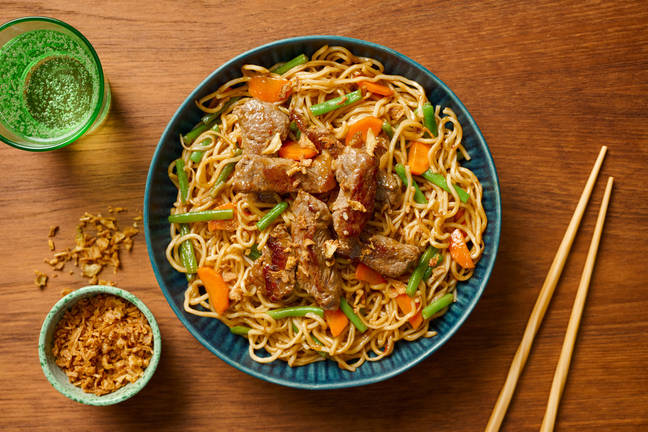 Glazed Ginger Beef Noodle Stir-Fry