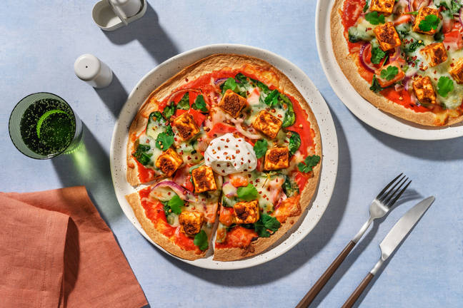 Fragrant Yoghurt Paneer & Spinach Pizzas