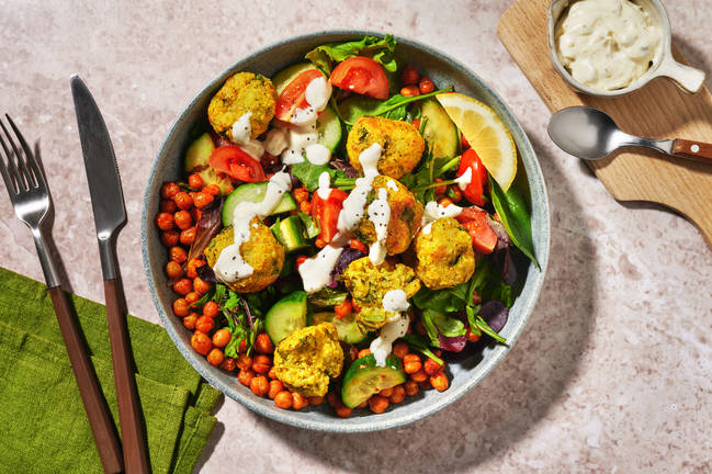 Mozzarella-Cauli Bites & Spiced Chickpeas