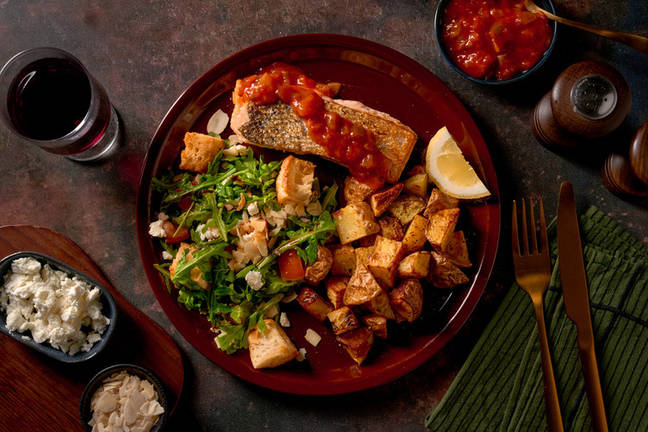 Sicilian-Style Salmon & Panzanella Salad