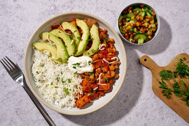 Chickpea, Avo & Veggie Burrito Rice Bowl 