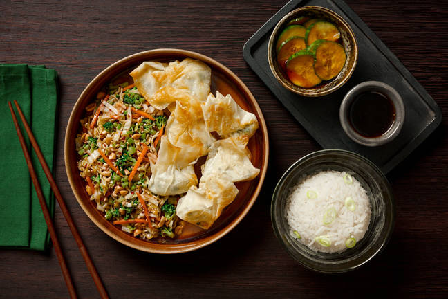 Deluxe Prawn Wontons & Nutty Veggie Stir-Fry