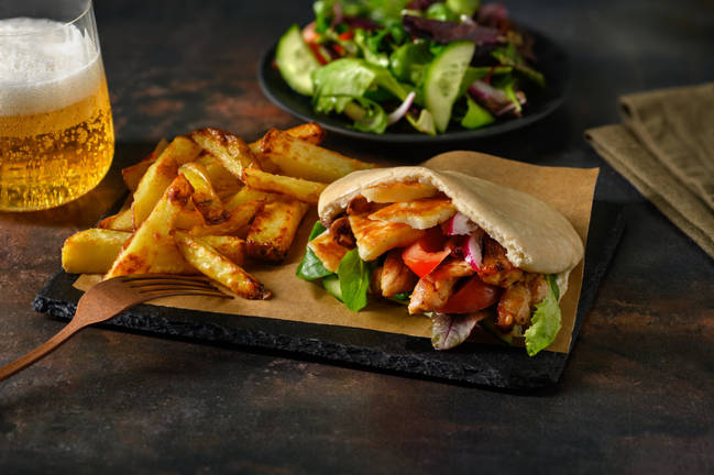 Zesty Chicken & Haloumi-Stuffed Pita