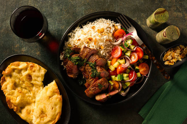 Herb Chutney Porterhouse Steak & Garlic Naan