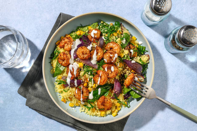 Caribbean Prawns & Charred Corn Couscous