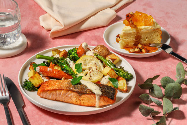 Creamy Mustard Salmon & Dutch Carrots for Dinner