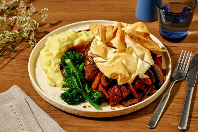 Beef Cheek, Bacon & Mushroom Bourguignon Pie